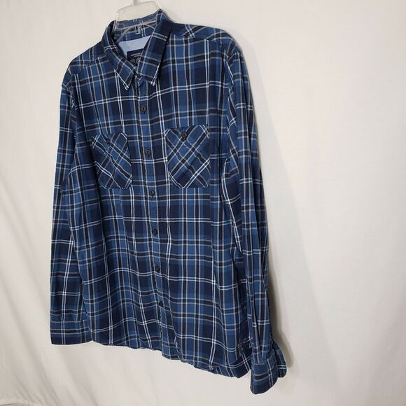 American Eagle Outfitters Mens Shirt Large Button Athletic Fit Plaid Pockets L/S - Picture 4 of 9